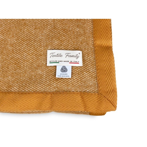 COUVERTURE PRINTANIÈRE LÉGÈRE NANTES ÉTÉ EN LAINE MÉRINOS FINE double 2 CARRÉS beige