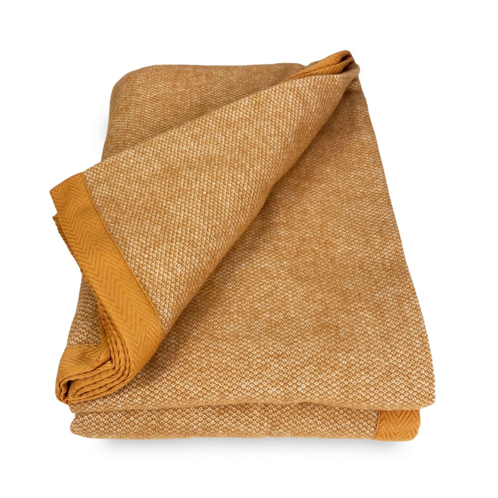 LIGHT SPRING BLANKET NANTES SUMMER IN FINE MERINO WOOL double 2 SQUARES beige