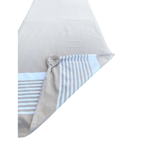 serviette de plage transat avec coins de couleur sable beige