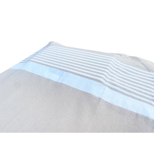 TELO MARE fouta LETTINO ALVIN BEIGE in cotone BEDDY BEACH © CON TASCHE MISURA CM. 75 X 195 e zaino SPIAGGIA