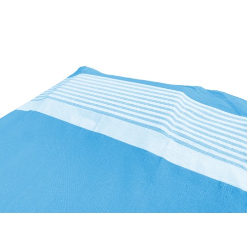 FOUTA STRANDTUCH ALVIN BLAU KINDERBETT aus Baumwolle BEDDY BEACH © MIT TASCHEN GRÖSSE CM. 75 X 195 und BEACH Rucksack