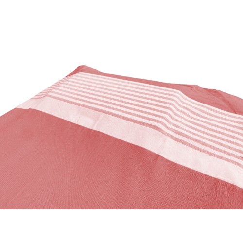 FOUTA STRANDTUCH ROT ALVIN KINDERBETT aus Baumwolle BEDDY BEACH © MIT TASCHEN GRÖSSE CM. 75 X 195 und BEACH Rucksack