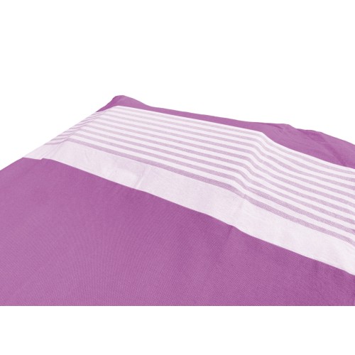 SERVIETTE DE PLAGE FOUTA LIT ALVIN FUCHSIA coton BEDDY BEACH © AVEC POCHES TAILLE CM. 75 X 195 et sac à dos de plage