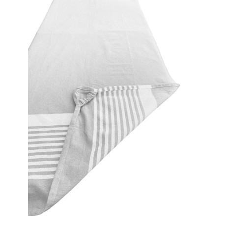 serviette de plage gris rayé lit en coton