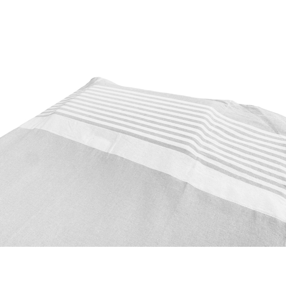 SERVIETTE DE PLAGE FOUTA ALVIN GRIS COTON BEDDY PLAGE © AVEC POCHES TAILLE CM. 75 X 195 et sac à dos de plage