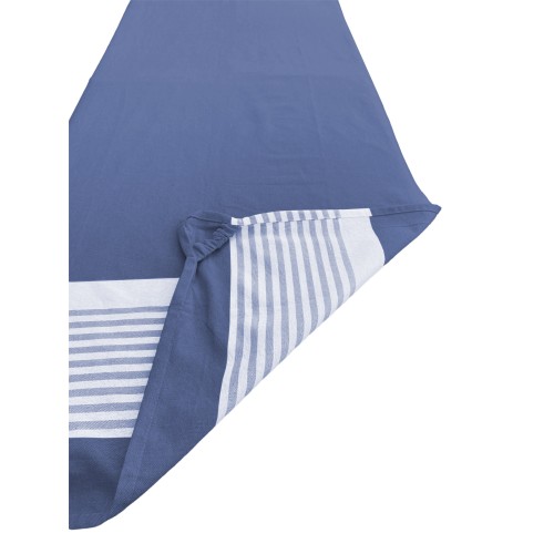 TELO MARE fouta LETTINO ALVIN BLU in cotone BEDDY BEACH © CON TASCHE MISURA CM. 75 X 195 e zaino SPIAGGIA