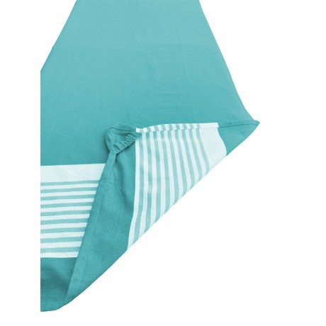 serviette de plage de transat sur vert turquoise de couleur unie avec coins