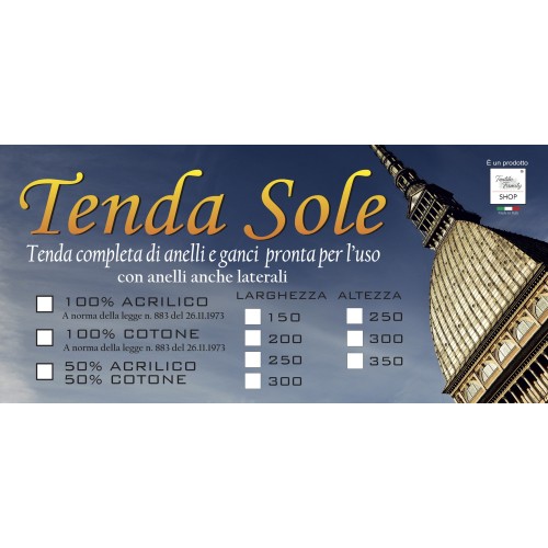 TENDA SOLE da esterno GIARDINO stampata PAPAVERI confezionata