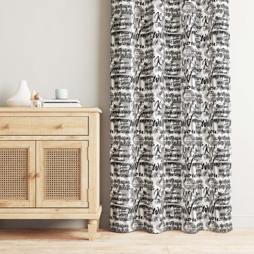 WRITTEN CURTAIN Modern lettering cm. 140X280 Packaged Made in Italy
