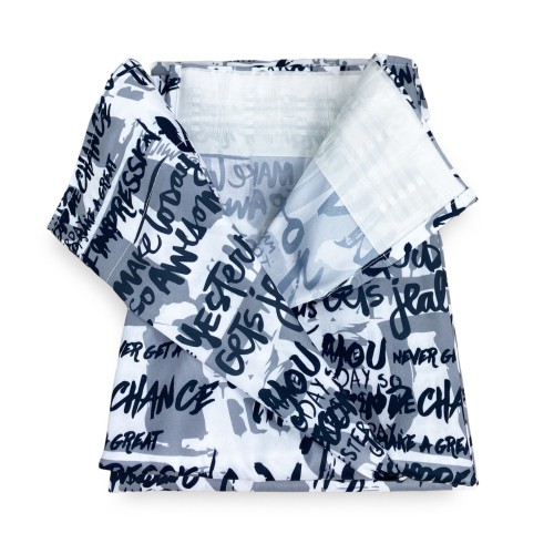 WRITTEN CURTAIN Modern lettering cm. 140X280 Packaged Made in Italy