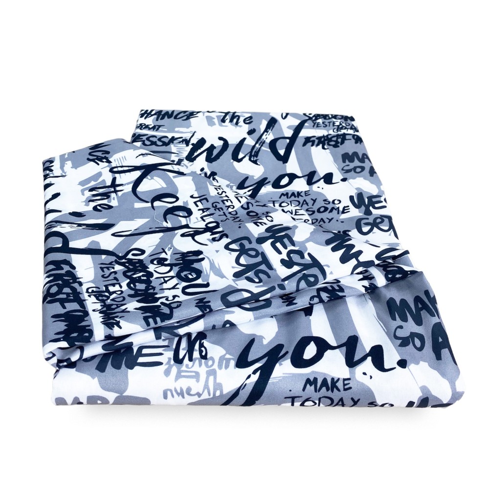 GESCHRIEBENER VORHANG Moderne Beschriftung cm. 140X280 verpackt Hergestellt in Italien