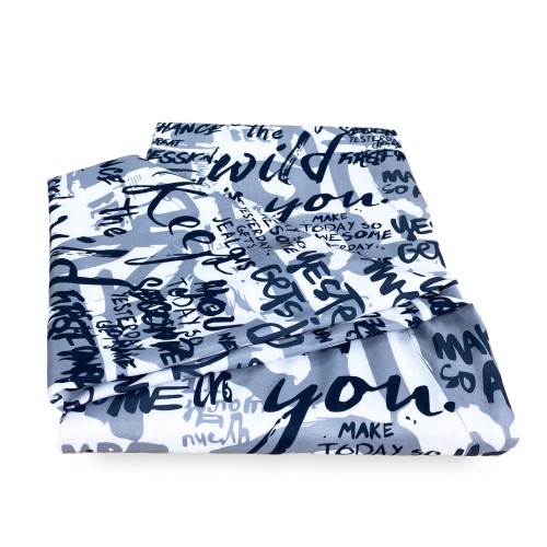 WRITTEN CURTAIN Modern lettering cm. 140X280 Packaged Made in Italy