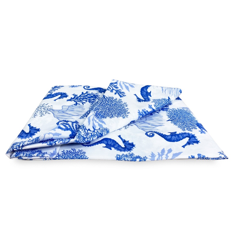 CORAL & BLUE SEAHORSE TENT cm. 150X280 Packaged Made in Italy