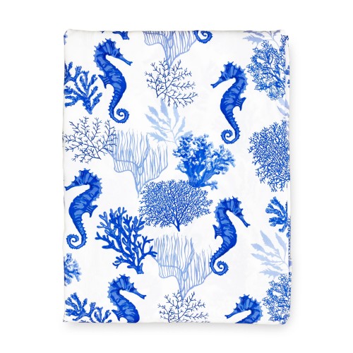 CORAL & BLUE SEAHORSE TENT cm. 150X280 Packaged Made in Italy