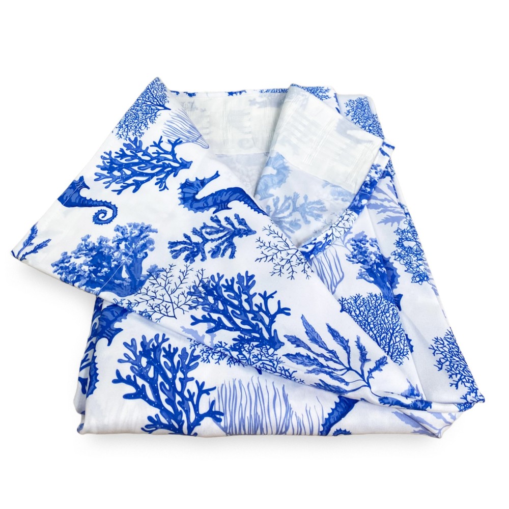 CORAL & BLUE SEAHORSE TENT cm. 150X280 Packaged Made in Italy