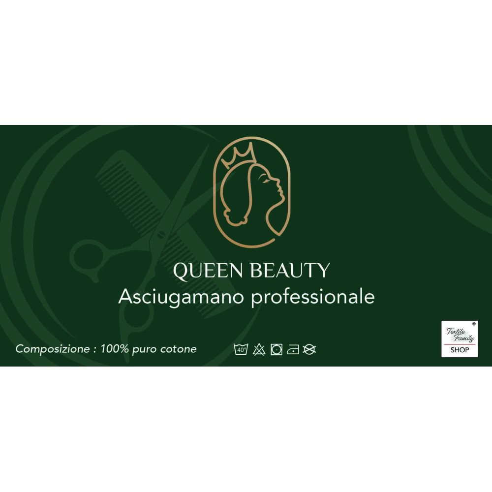 ASCIUGAMANO salvietta SPUGNA NERO Parrucchiera CM. 60X100 Queen Beauty