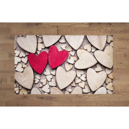 HD FANTASY TEPPICH modernes Schlafzimmer und Wohnzimmer MODERN HEARTS rot