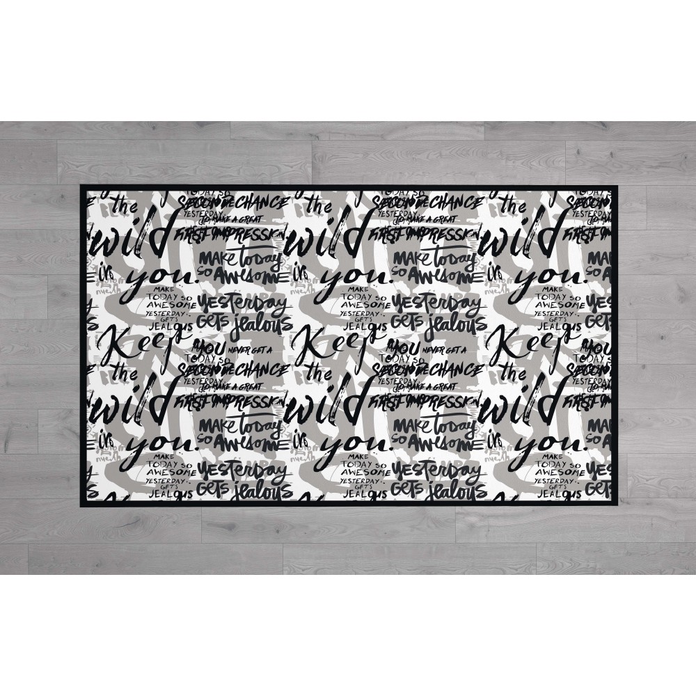 TAPPETO FANTASY HD moderno camera e salotto WRITTEN scritte moderne