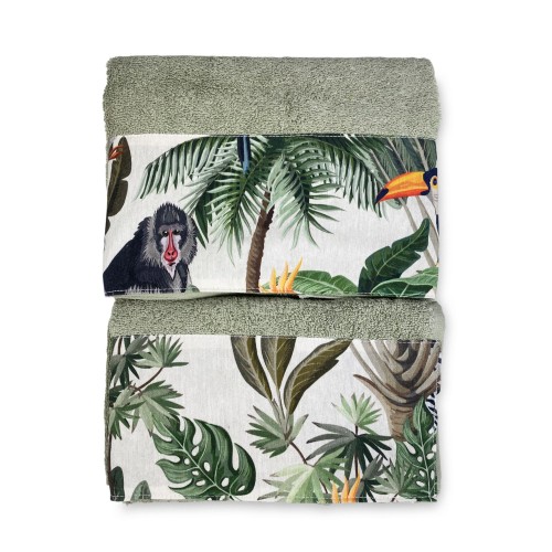Set de toallas JUNGLE de puro algodón Made in Italy