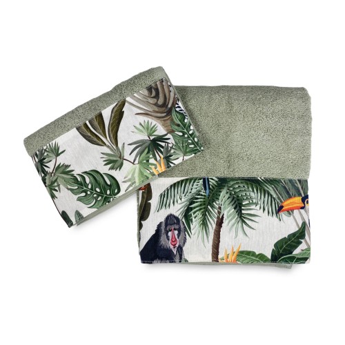 JUNGLE Handtuch SET aus reiner Baumwolle Made in Italy