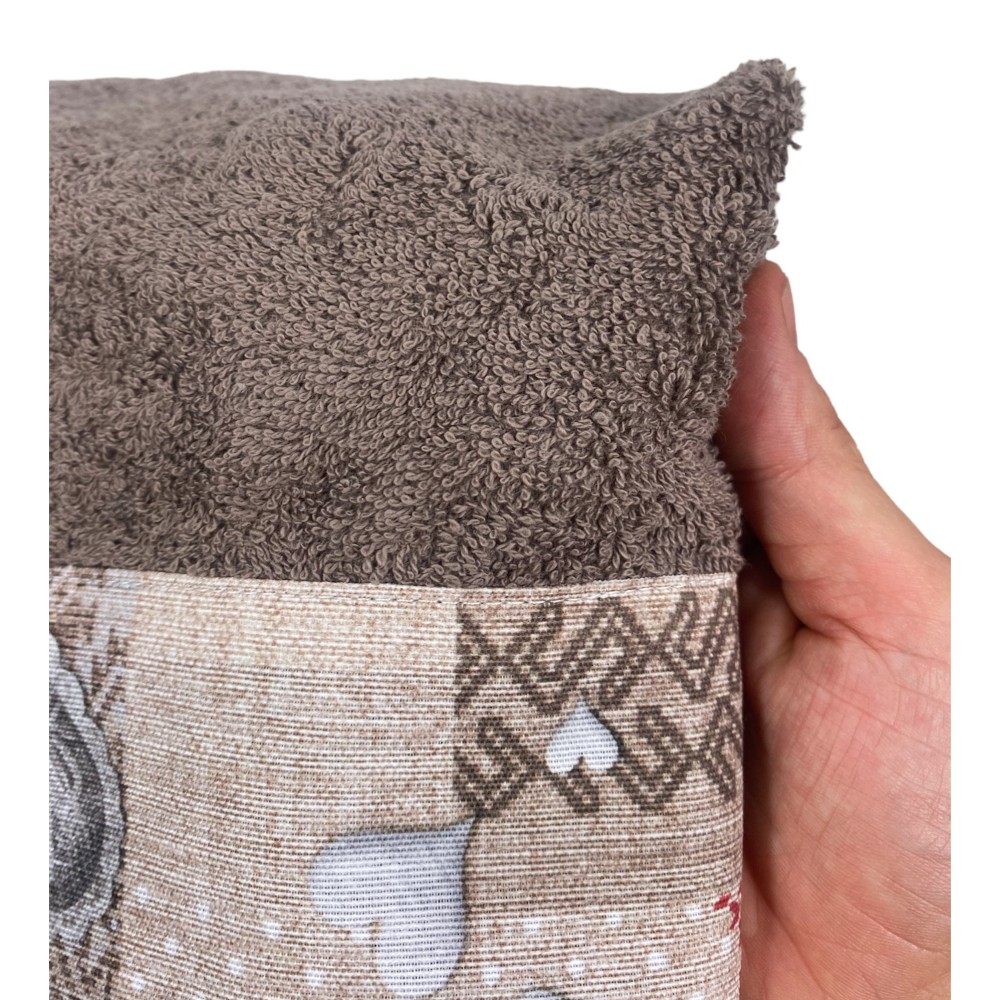 SET toallas con borde tirolés SHABBY Red en puro algodón Made in Italy