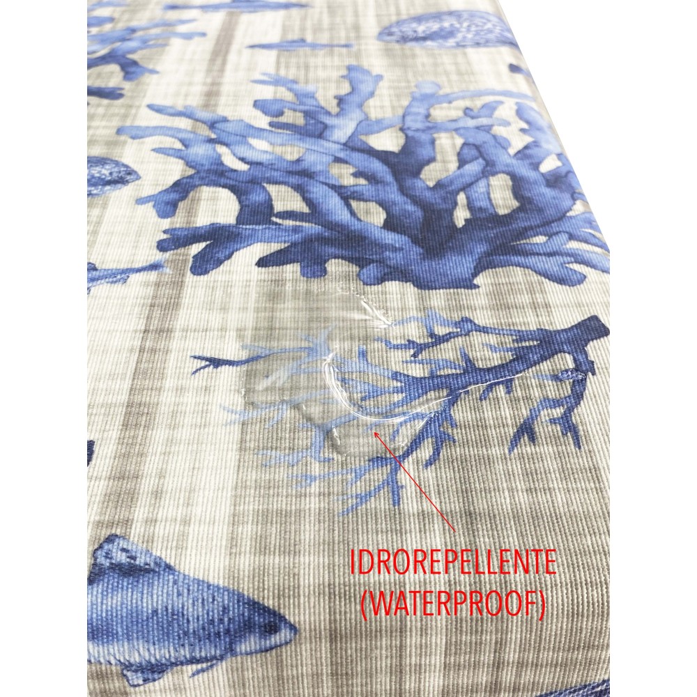 NAPPE RÉSISTANTE AUX TACHES RESINATA TORINO POISSON DE MER Mer bleu mer