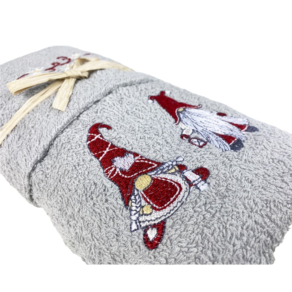 SET Tyrol Tyrol Serviettes ELFI ELFO Gris en Pur Coton