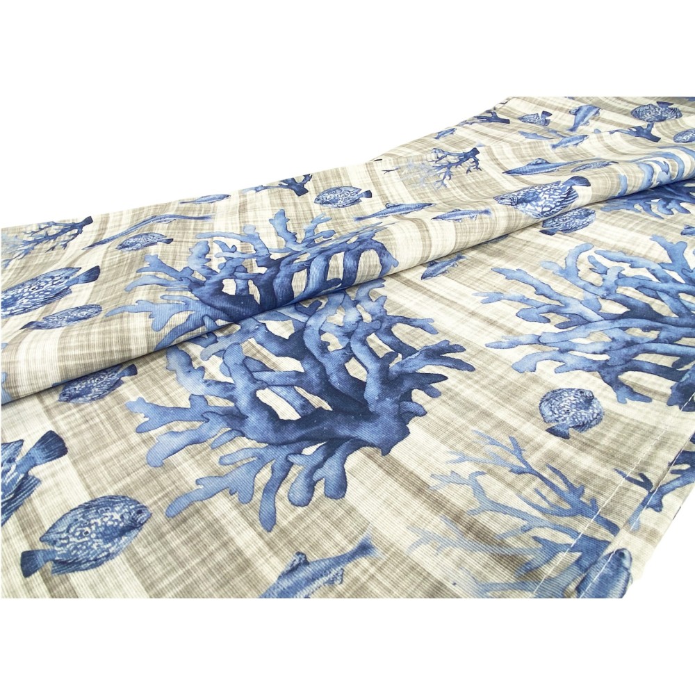 SERVIETTE HOUSSE DE MEUBLE GRAND SCARF BEDSPREAD housse de canapé FISH mer mer BLEU