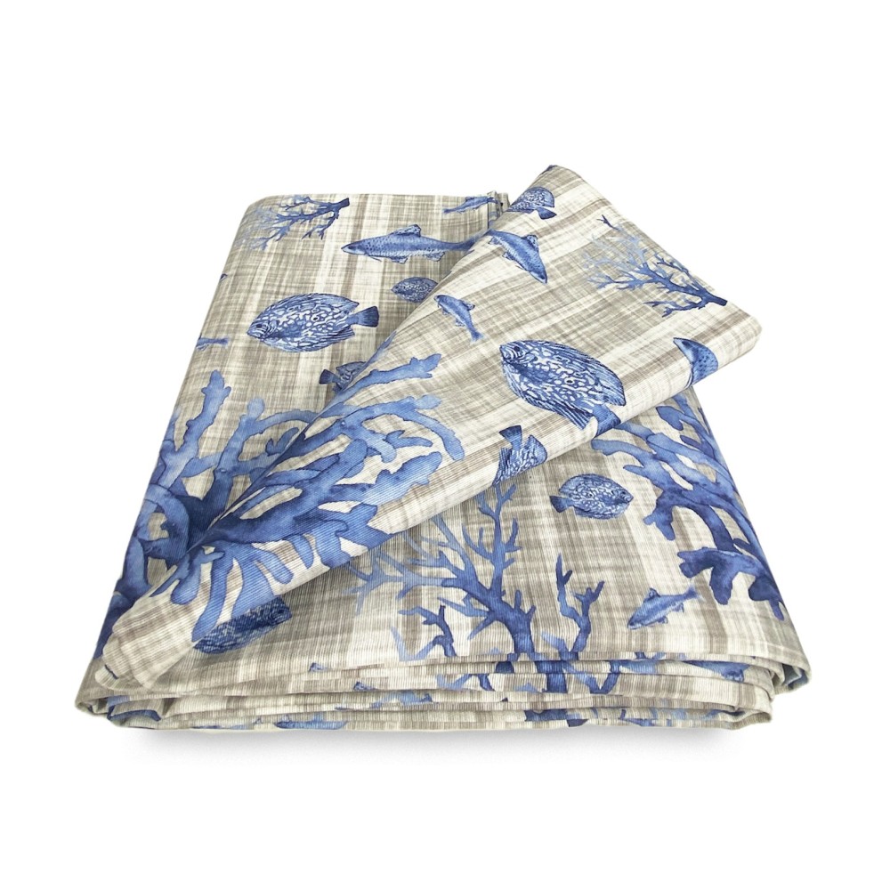 SERVIETTE HOUSSE DE MEUBLE GRAND SCARF BEDSPREAD housse de canapé FISH mer mer BLEU