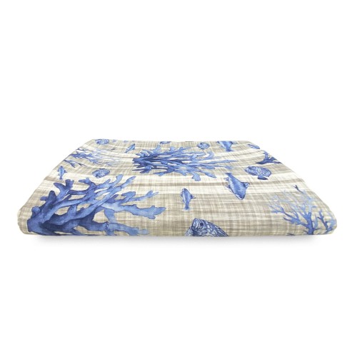 SERVIETTE HOUSSE DE MEUBLE GRAND SCARF BEDSPREAD housse de canapé FISH mer mer BLEU