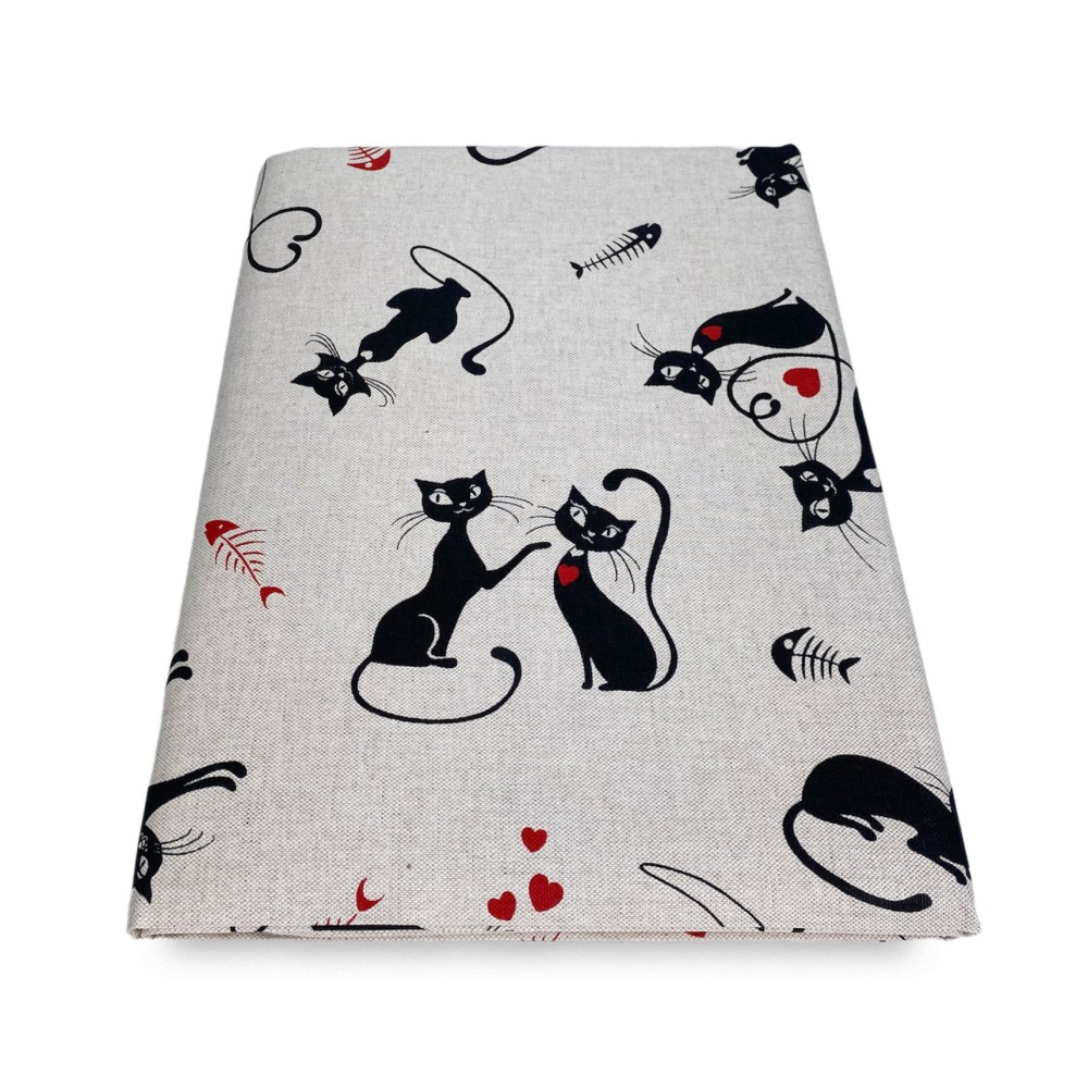 FURNISHING COVER GRAN SCARF bedspread SOFA COVER FABRIC Dory GATTI cat BLACK