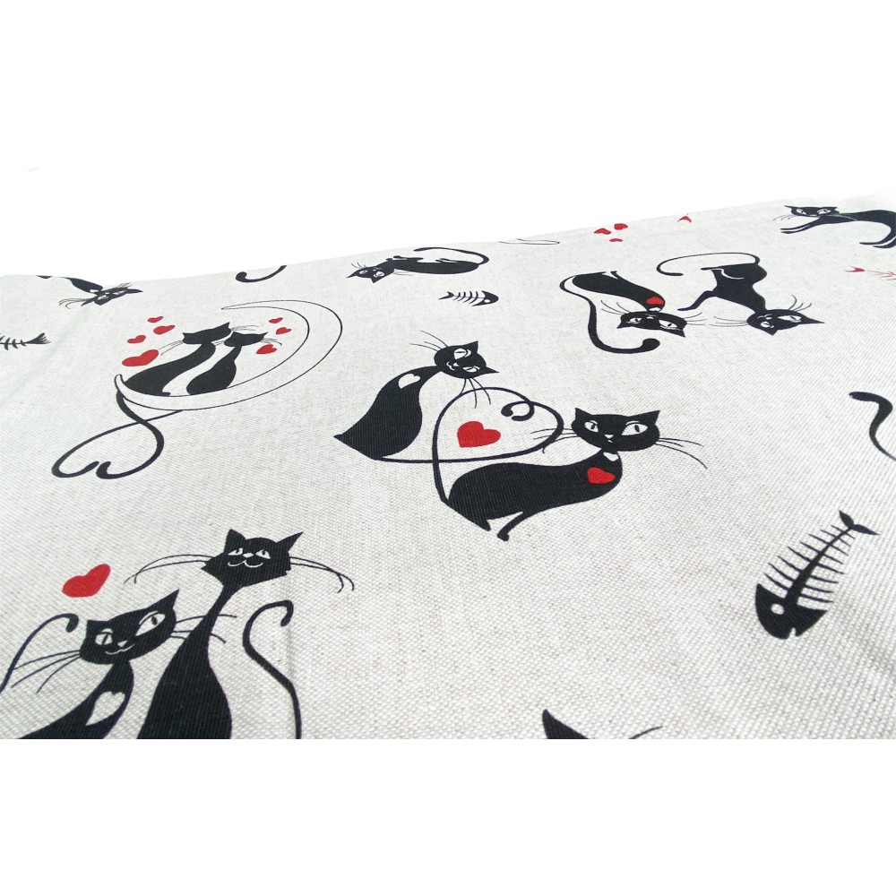 FURNISHING COVER GRAN SCARF bedspread SOFA COVER FABRIC Dory GATTI cat BLACK