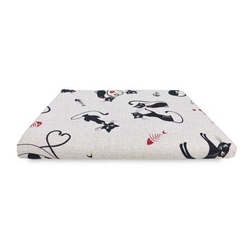 TELO ARREDO copritutto GRAN FOULARD copriletto COPRIDIVANO TESSUTO Dory GATTI gatto NERO