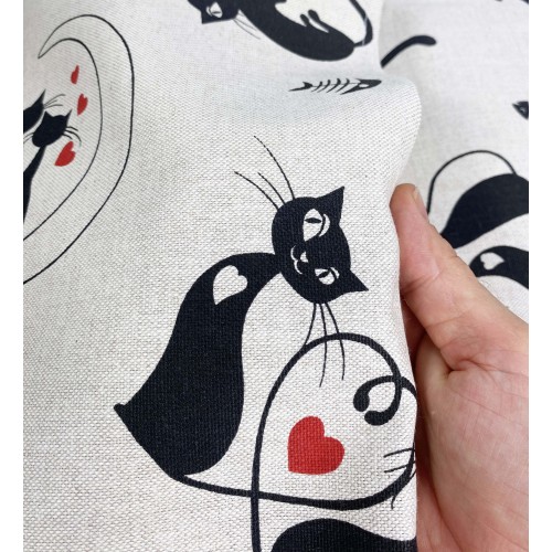 HOUSSE DE MOBILIER EN TOILE GRAND SCARF couvre-lit HOUSSE DE CANAPÉ TISSU Dory CATS chat NOIR