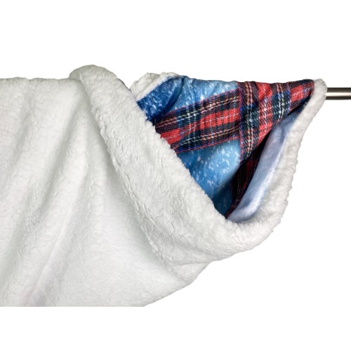 PLAID Blanket FLEECE SHERPA DIGITAL PHOTOGRAPHIC SLED Teddy Bear