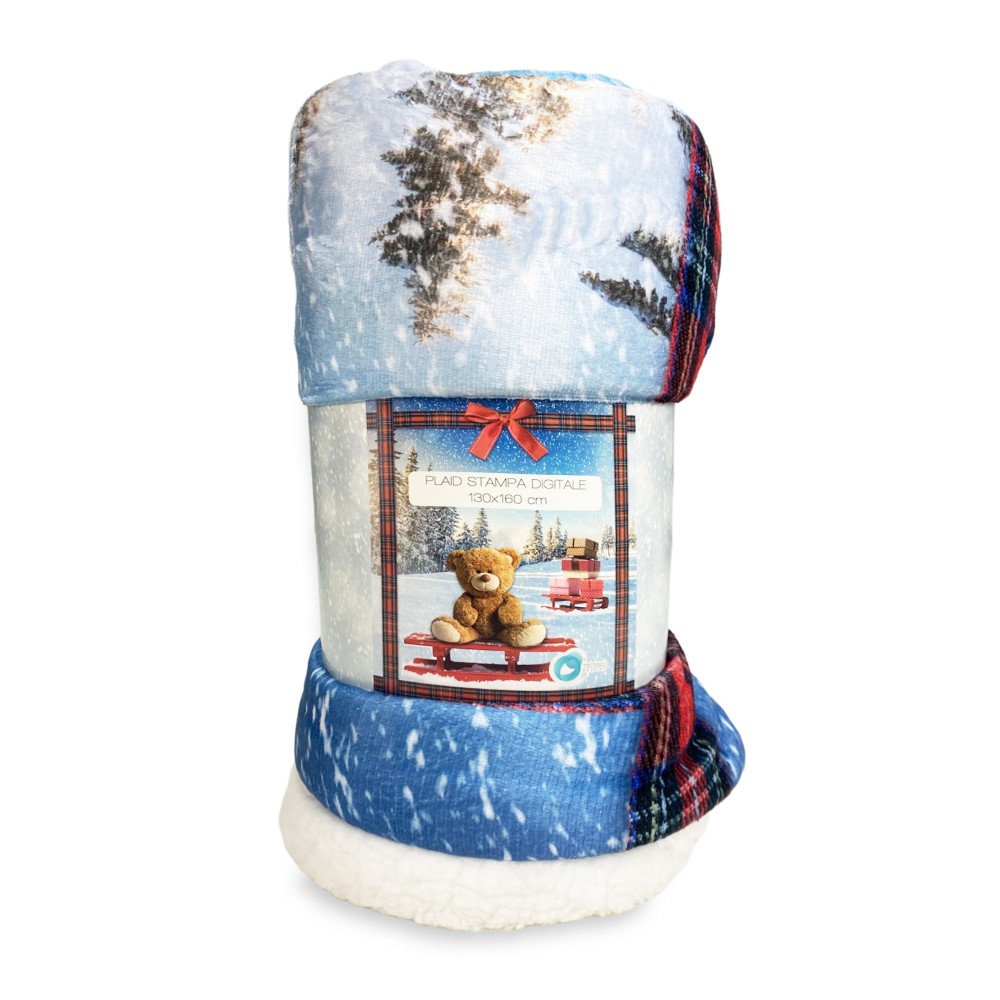 COUVERTURE PLAID EN PILE SHERPA DIGITAL photographie SLED Bear