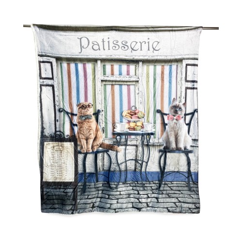 PLAID Decke FLEECE SHERPA DIGITAL Foto Katzen Patisserie