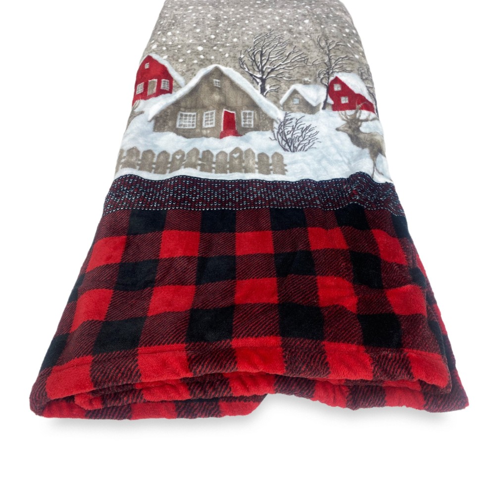 PLAID in morbido PILE SHERPA Coperta BAITE in Stile Tirolese