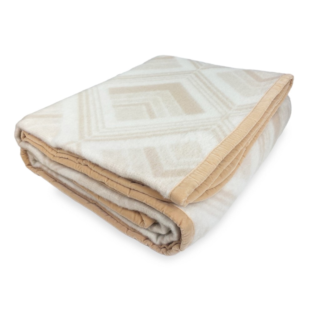 COUVERTURE CARRÉE en vraie Pure WOOL couleur douce et chaude Naturelle