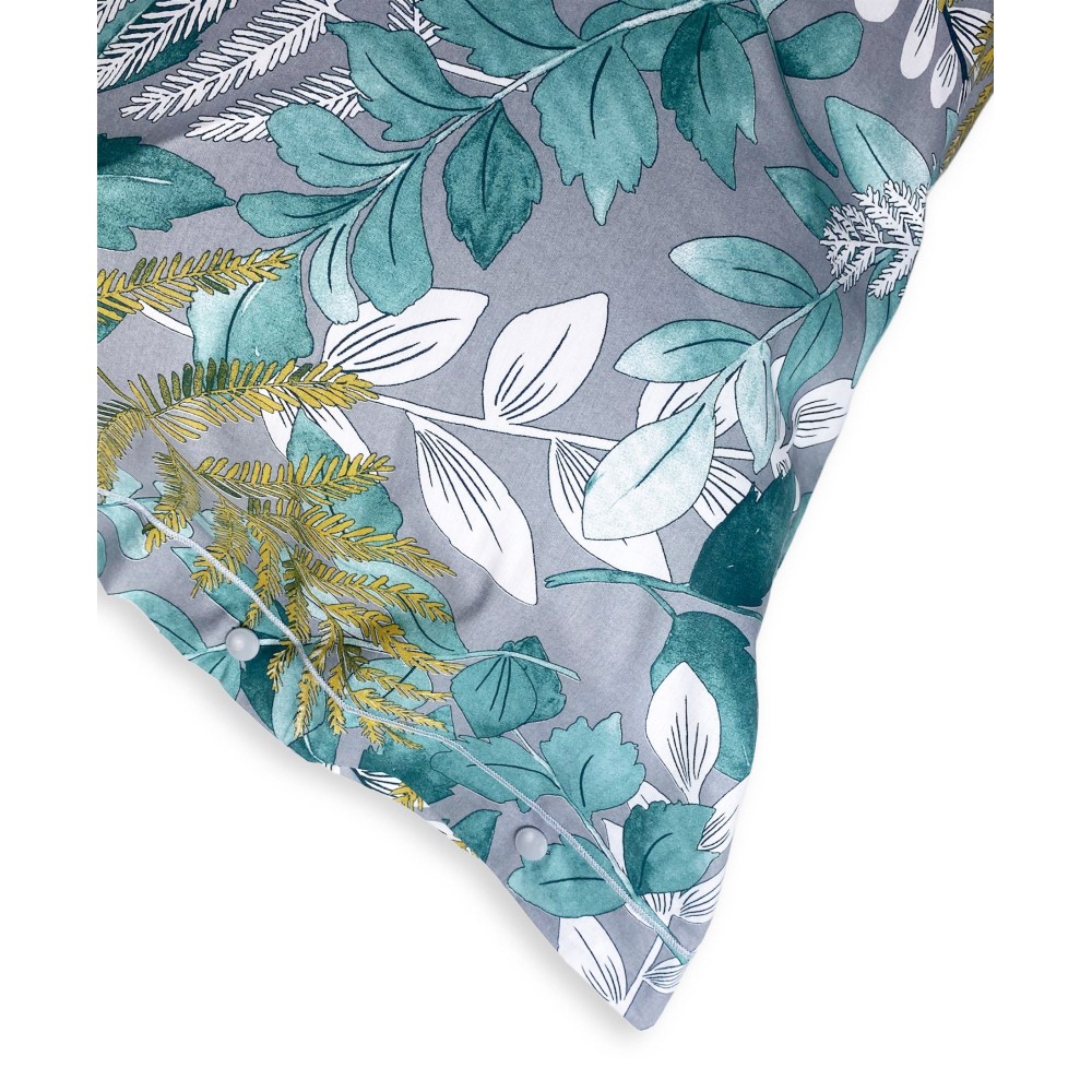 HOUSSE DE COUETTE GREEN LEAF en pur coton Fabriqué en Italie