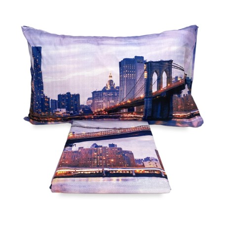 drap couvre-lit avec impression New York