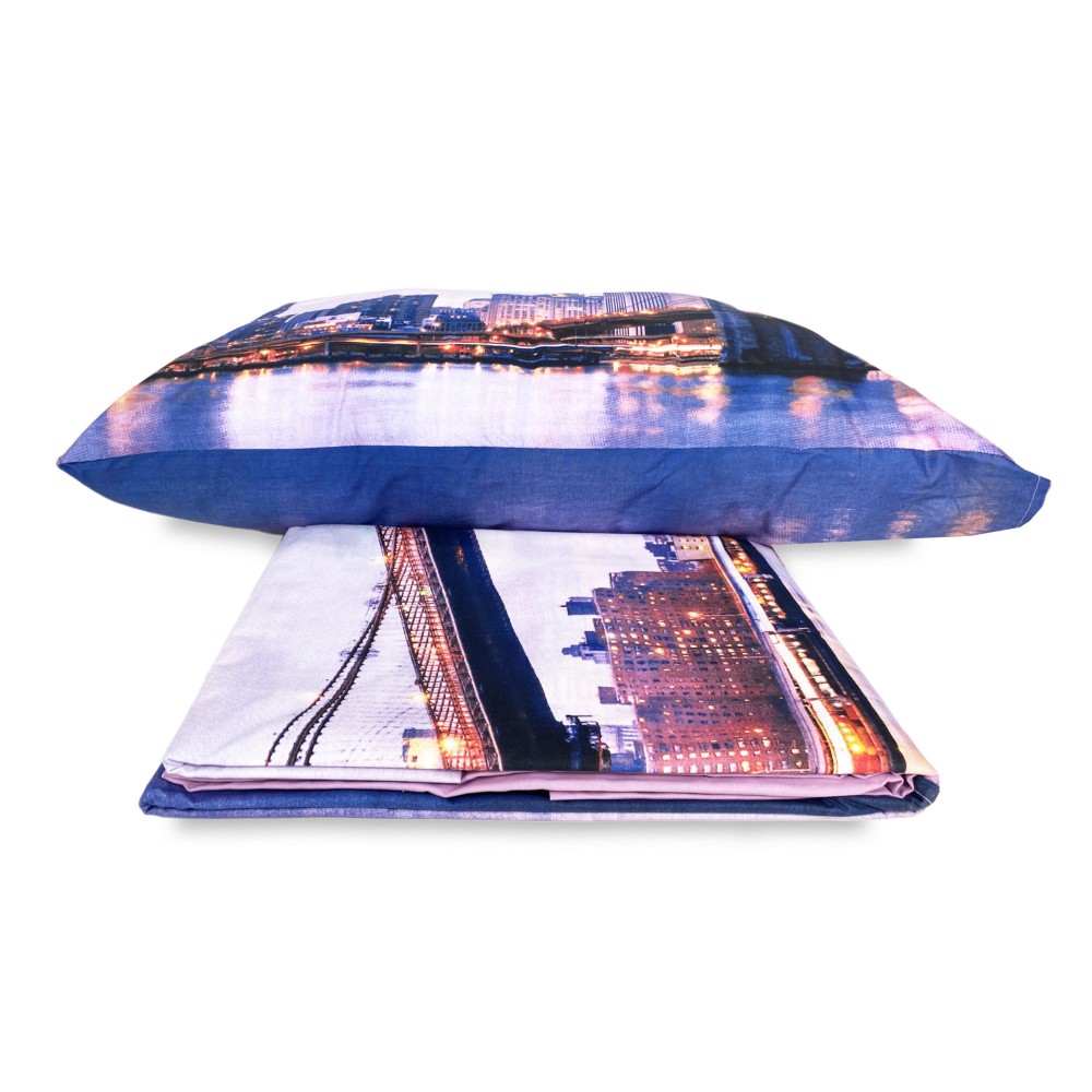 DIGITALDRUCK TAGESDECKE NEW YORK TAGESDECKE mit KEEP DOUBLE 2 DOUBLE Tasche