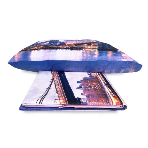 DIGITAL PRINT BEDSPREAD NEW YORK BEDSPREAD with KEEP DOUBLE 2 DOUBLE bag