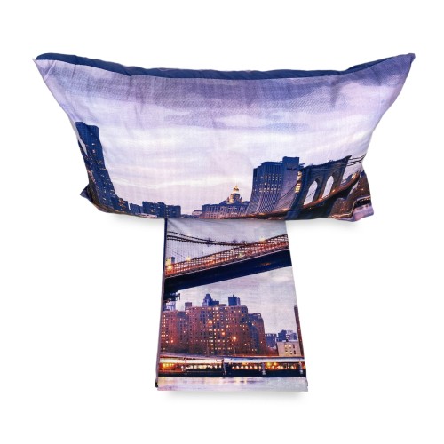 DIGITAL PRINT BEDSPREAD NEW YORK BEDSPREAD with KEEP DOUBLE 2 DOUBLE bag