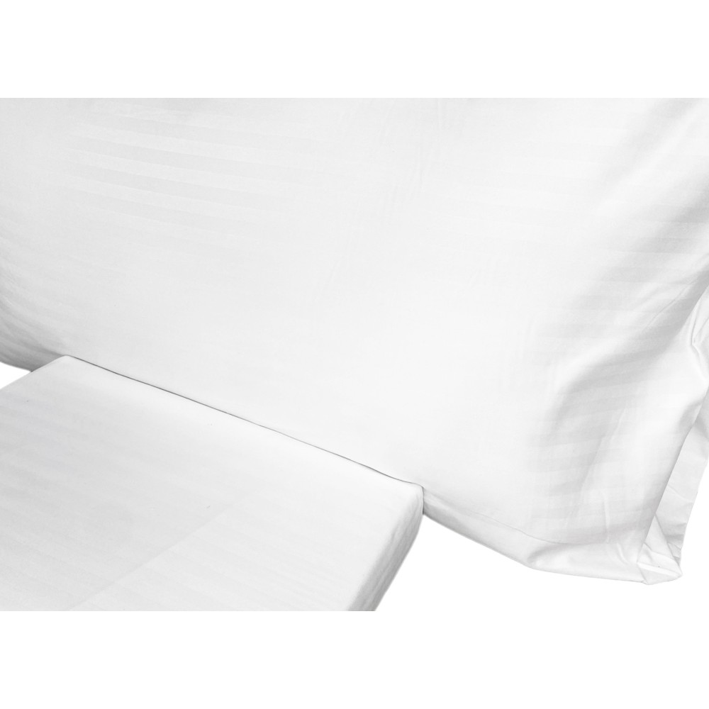 JUEGO DE SÁBANAS en suave microfibra SOLID WHITE 2 SQUARE cama doble sin planchar