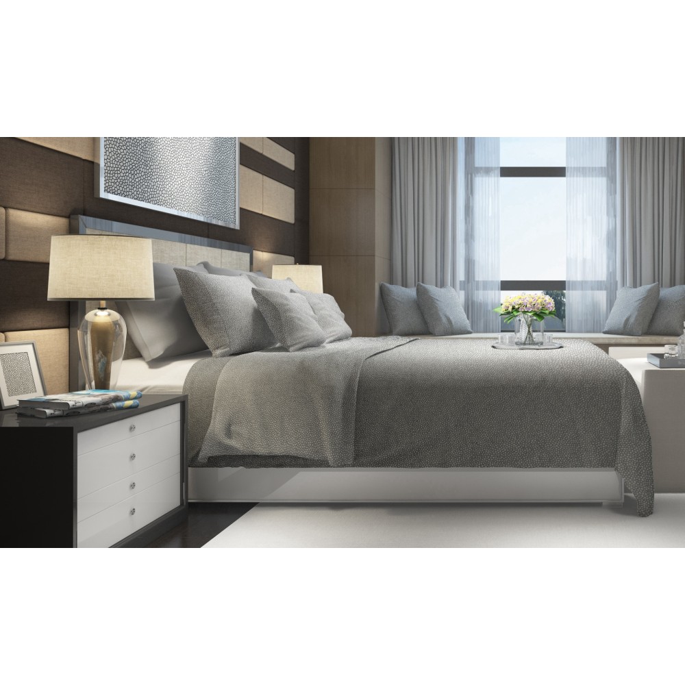 Completo Lenzuola Invernale Flanella Boy Grigio - Cotone Felpato Anti-Pilling - Made in Italy