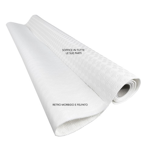 TISCHSCHUTZ ALS METERWARE UNTER DER TISCHDECKE H. 140 cm. WEISSER TISCHSCHUTZ Nach MASS Rutschfest gummiert mit RUBBY-Schwamm©