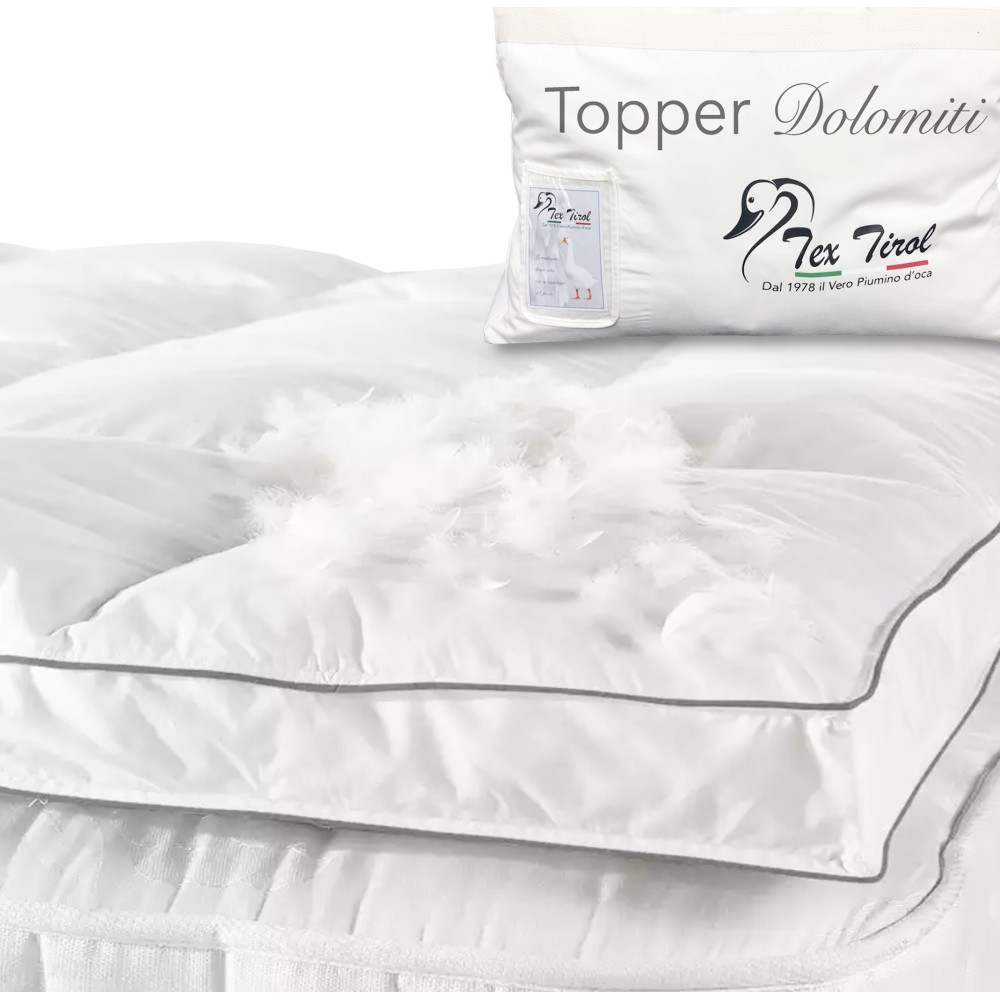 TOPPER pour matelas en duvet d'oie TEX TIROL © DOLOMITI 50% duvet d'oie /  50% plume d'oie