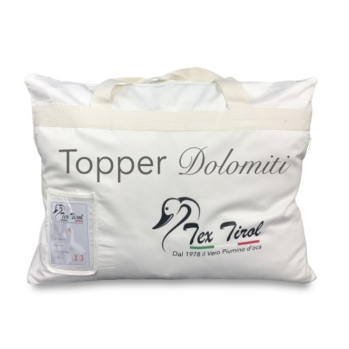 TOPPER pour matelas en duvet d’oie TEX TIROL © DOLOMITI 50% duvet d’oie / 50% plume d’oie