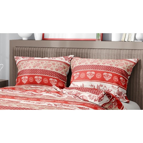 HOUSSE DE COUETTE TYROLIENNE BENOT AU SOL AVEC CŒURS ET BAIES DE CERF EN MICROFIBRE SOUPLE